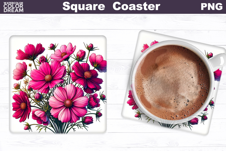 Wildflowers Square Coaster | Flowers Square Coaster