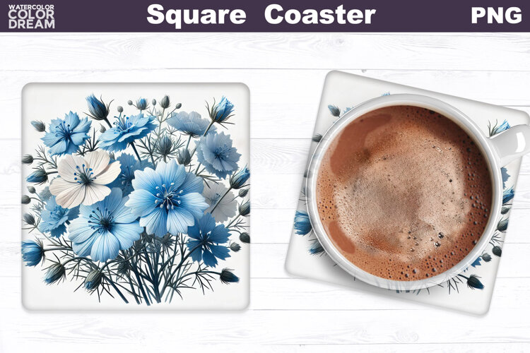 Wildflowers Square Coaster | Flowers Square Coaster example image 1