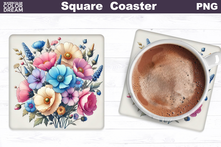 Wildflowers Square Coaster | Flowers Square Coaster