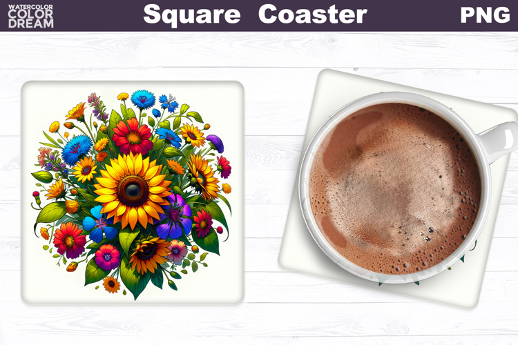 Sunflowers Square Coaster | Wildflowers Square Coaster