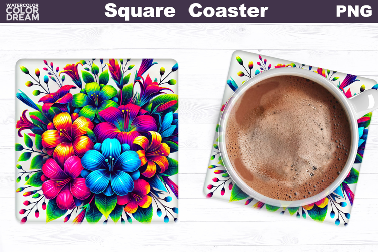 Wildflowers Square Coaster | Flowers Square Coaster