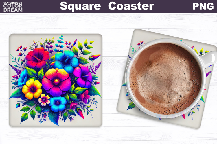 Wildflowers Square Coaster | Flowers Square Coaster