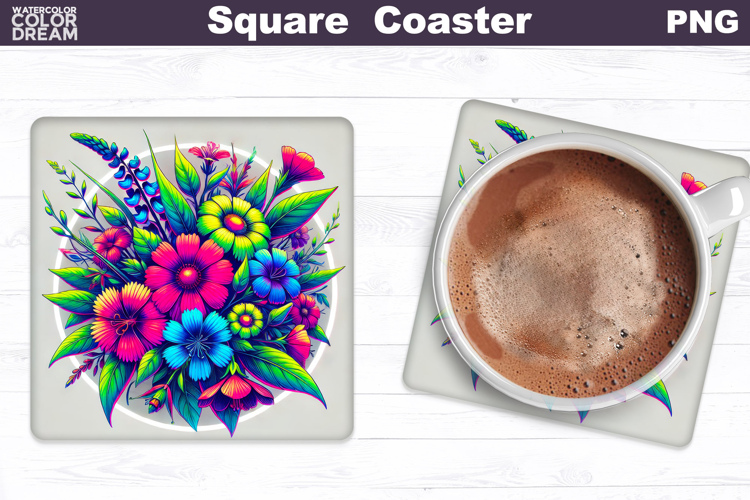 Wildflowers Square Coaster | Flowers Square Coaster