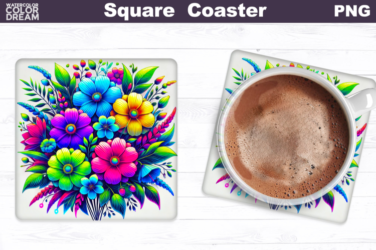 Wildflowers Square Coaster | Flowers Square Coaster