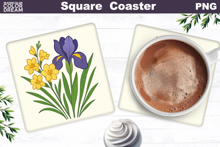 Iris Square Coaster | Freesia Sublimation