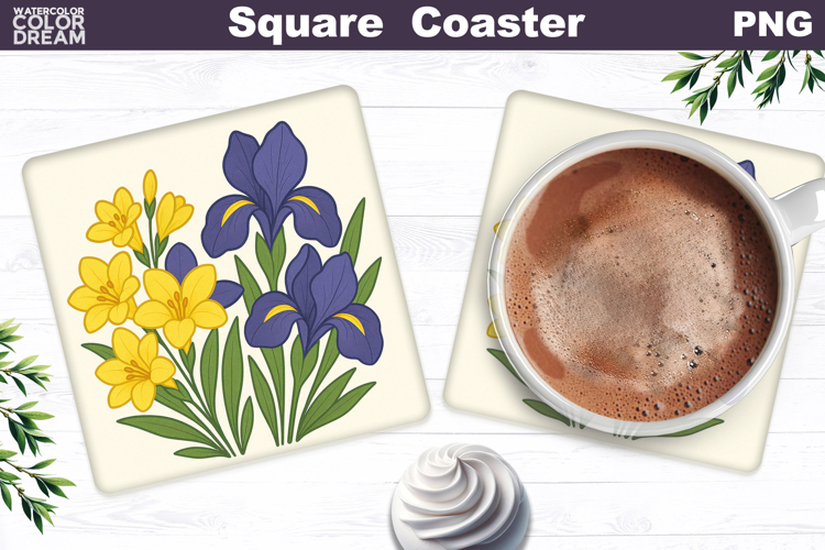 Iris Square Coaster | Freesia Sublimation