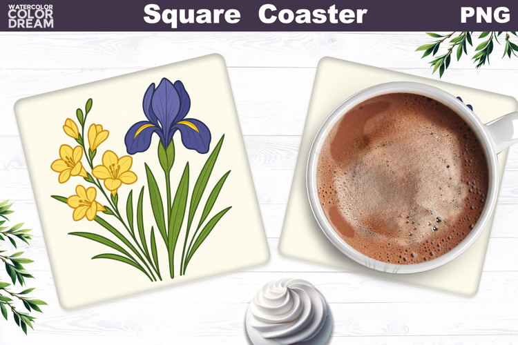 Iris Square Coaster | Freesia Sublimation