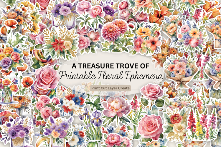 Floral Embellishments Scrapbook Ephemera Flower Stickers