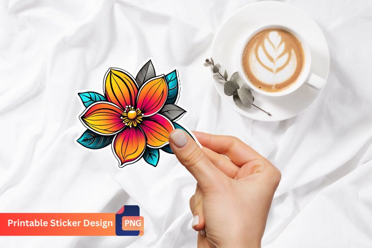 Floral Sticker Sticker, Flower Sticker, Botanical Sticker example image 1