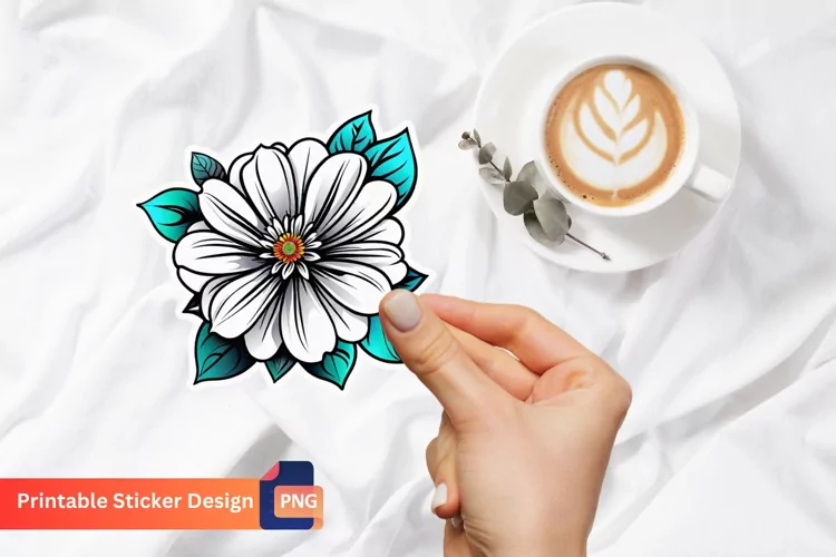 Floral Sticker Sticker, Flower Sticker, Botanical Sticker