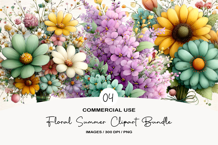 Floral Summer Clipart PNG