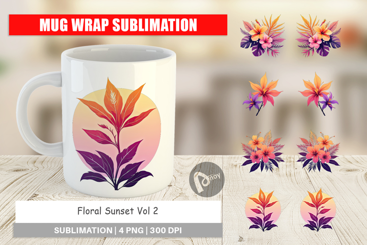 Mug Wrap Sunset Florals