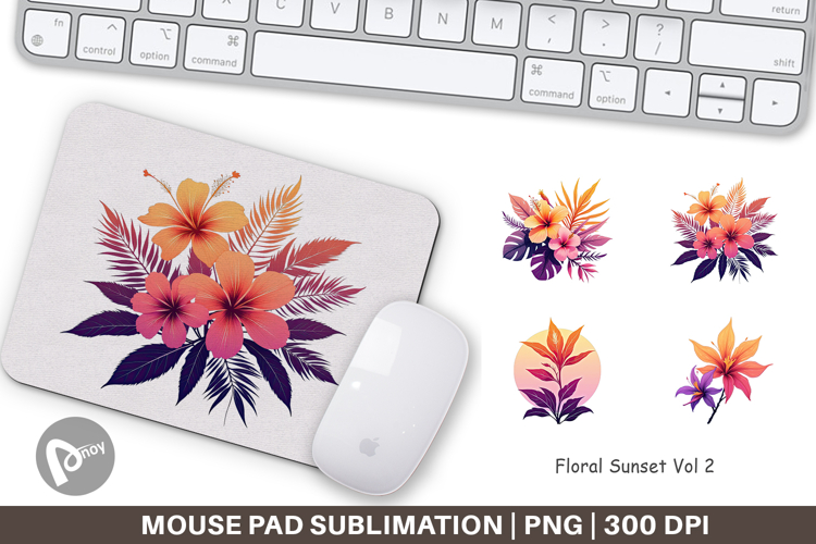 Mouse Pad Sunset Florals