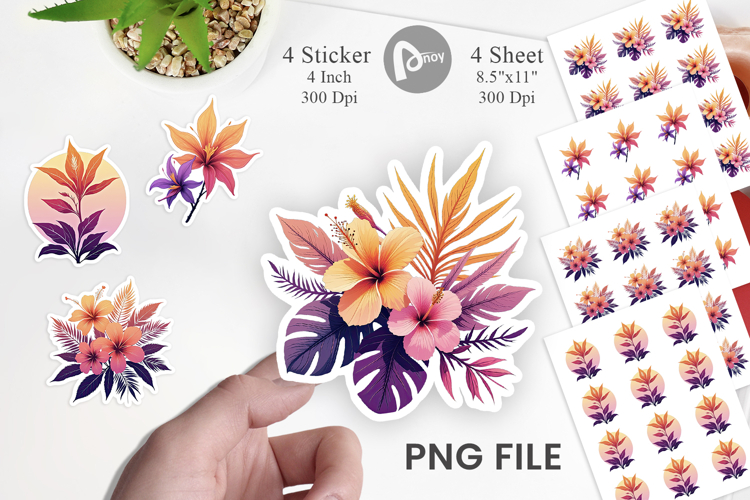 Sunset Florals Sticker