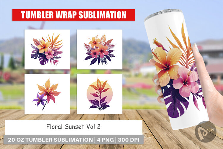 Tumbler Sunset Florals example image 1