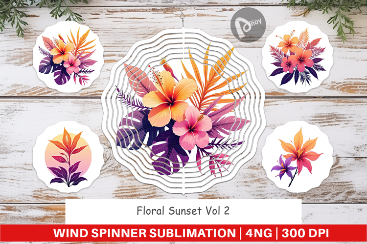 Wind Spinner Sunset Florals