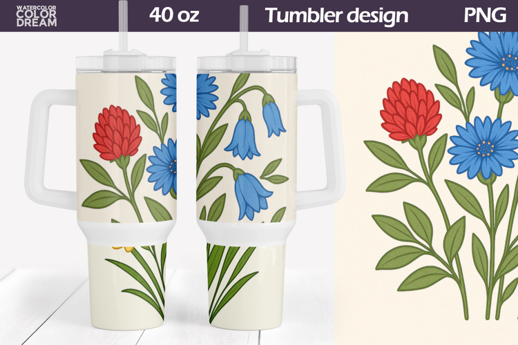 Wildflowers Tumbler Wrap 40 Oz | Summer Floral Tumbler