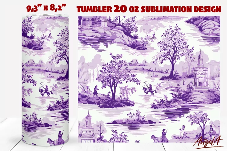 Floral tumbler wrap / purple tumbler sublimation