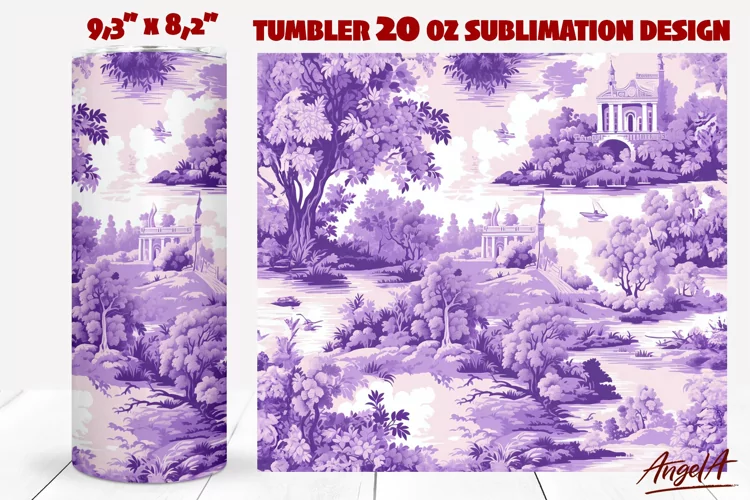 Floral tumbler wrap / purple tumbler sublimation