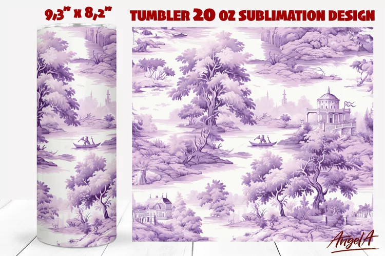 Floral tumbler wrap / purple tumbler sublimation