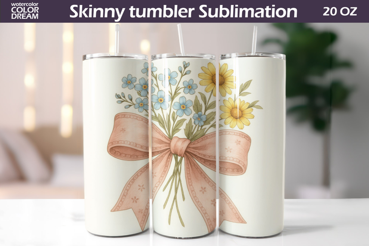 Wildflowers Tumbler | Daisy Tumbler Sublimation