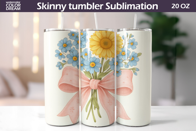 Wildflowers Tumbler | Daisy Tumbler Sublimation