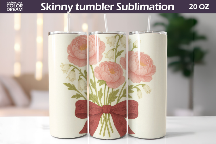 Wildflowers Tumbler | Peony Tumbler Sublimation