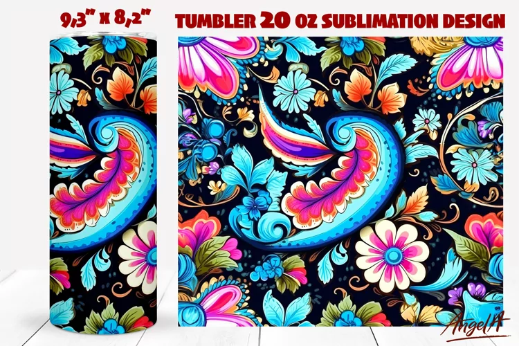 Floral tumbler wrap / floral pattern / flower tumbler wrap