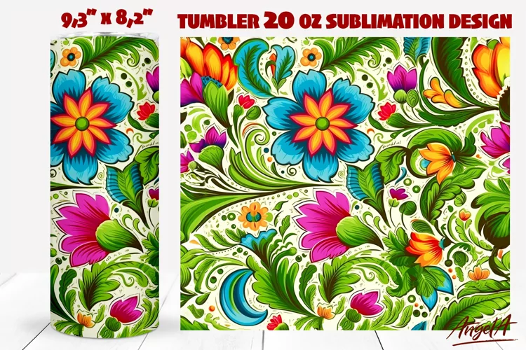 Floral tumbler wrap / floral pattern / flower tumbler wrap