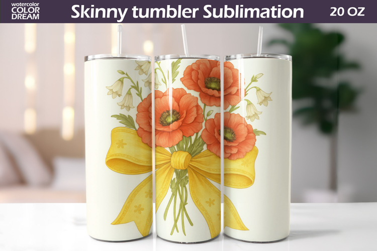 Wildflowers Tumbler | Poppy Tumbler Sublimation