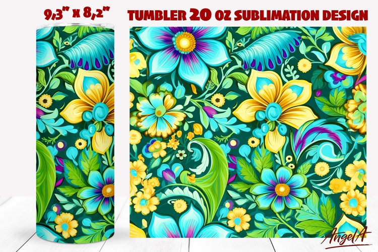 Floral tumbler wrap / flower tumbler wrap / paisley pattern example image 1