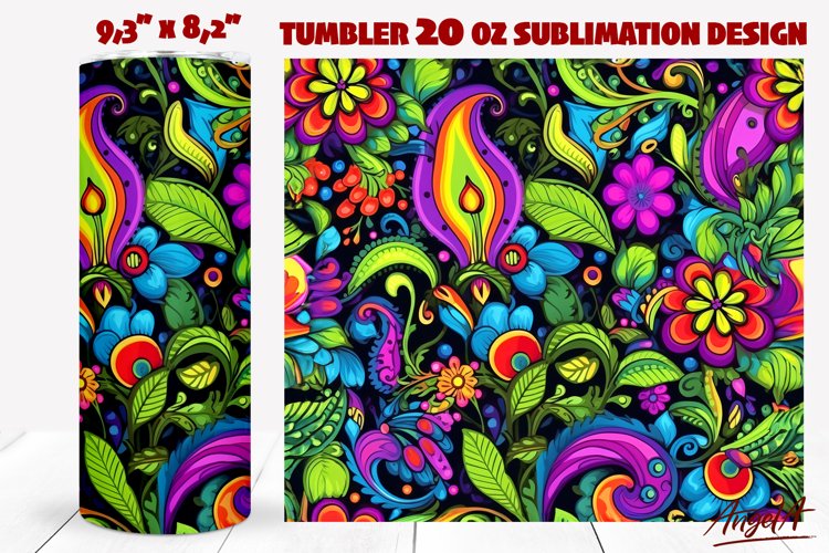 Floral tumbler wrap / paisley pattern / flower tumbler wrap example image 1