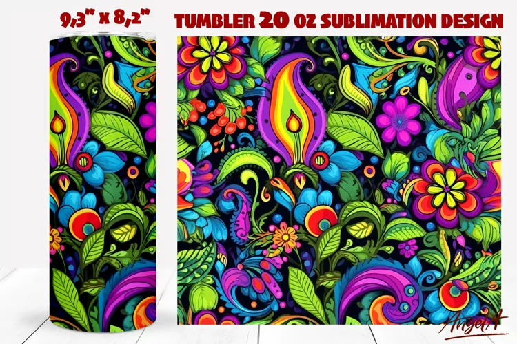 Floral tumbler wrap / paisley pattern / flower tumbler wrap