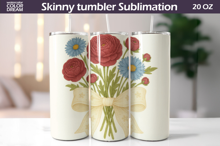 Wildflowers Tumbler | Ranunculi Tumbler Sublimation