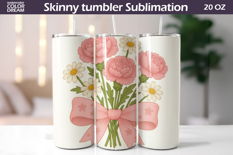 Wildflowers Tumbler | Peony Tumbler Sublimation