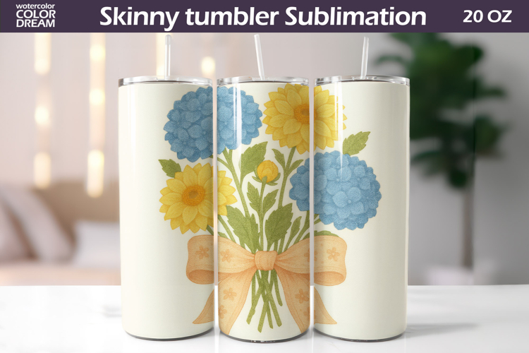 Wildflowers Tumbler | Hydrangea Tumbler Sublimation