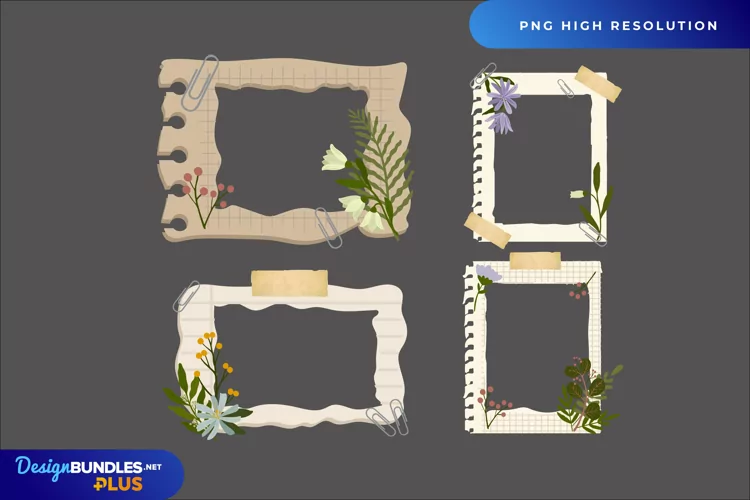 Scrapbooking Floral Vintage Frames Set