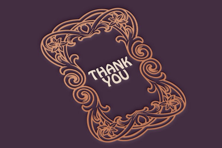 Floral vintage label Art nouveau svg example image 1