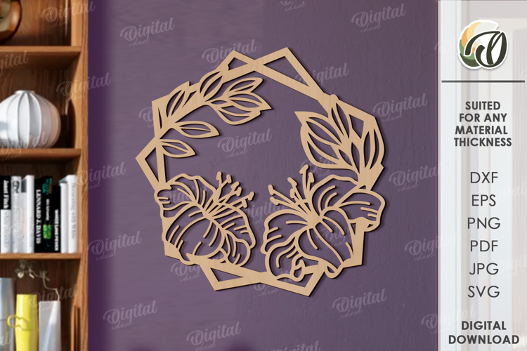 Floral Wall Art Laser Cut. Wooden Flower Wall Decor SVG