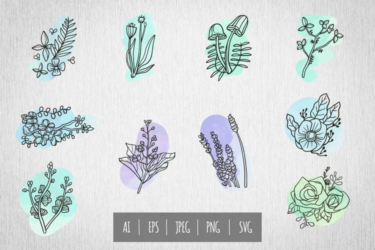 Floral Watercolor Set