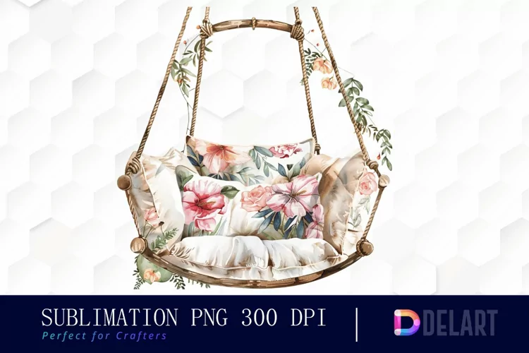 Floral Swing Chair Graphics Clipart