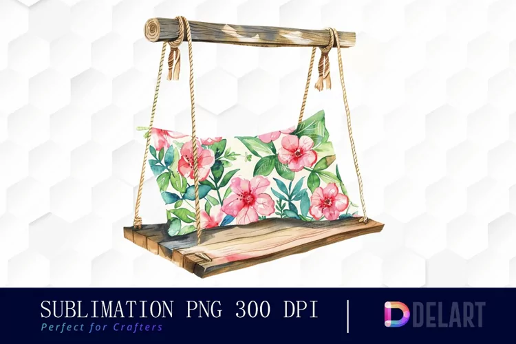 Floral Swing Chair Watercolor Clipart