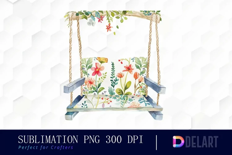 Floral Swing Chair Graphics Clipart