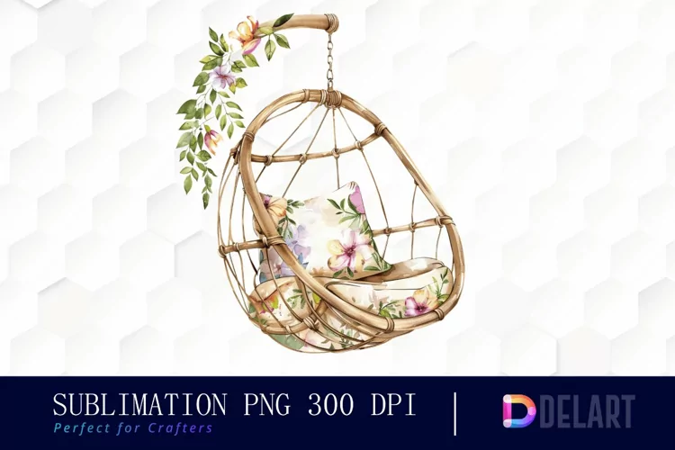 Floral Swing Chair Graphics Clipart