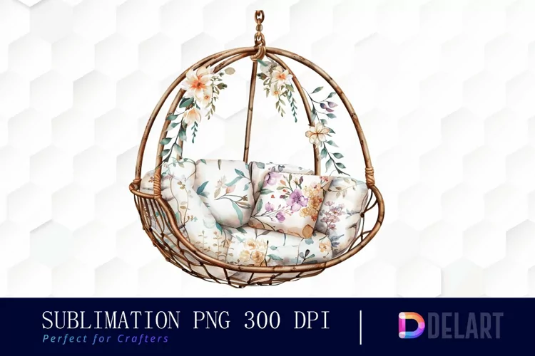 Floral Swing Chair Graphics Clipart