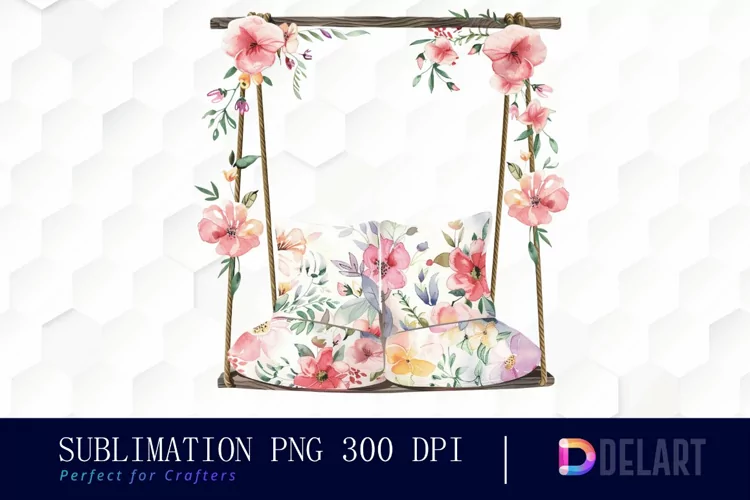 Floral Swing Chair Graphics Clipart