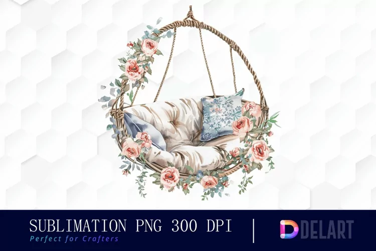 Floral Swing Chair Graphics Clipart