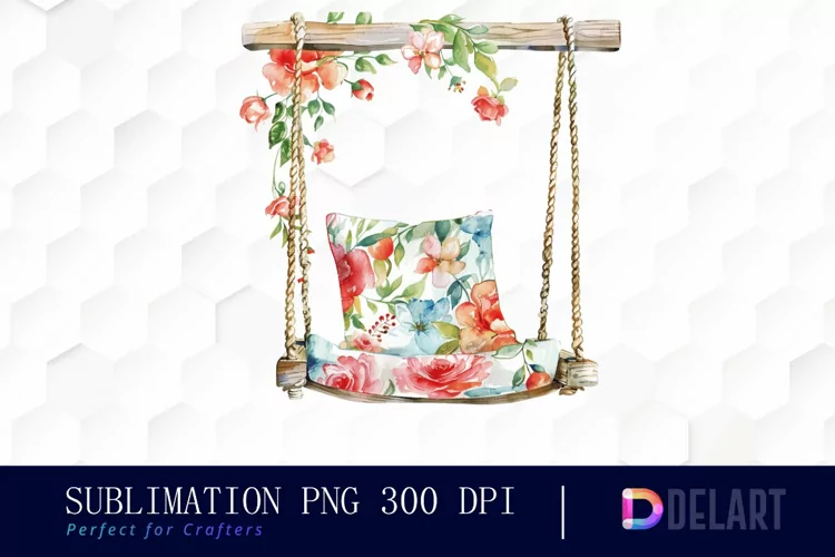 Floral Swing Chair Graphics Clipart