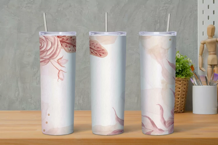 Floral Tumbler Watercolor Sublimation, 20 Oz Tumbler Png