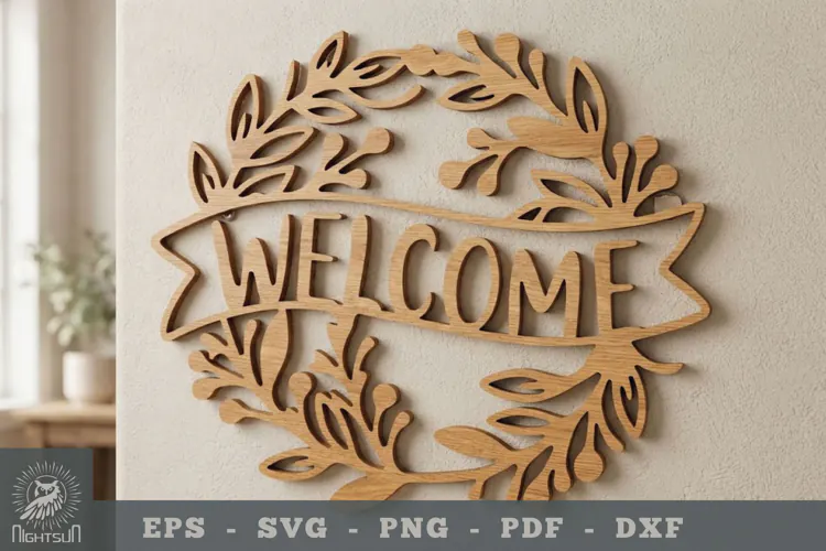 Floral Welcome Lasercut Sign 3